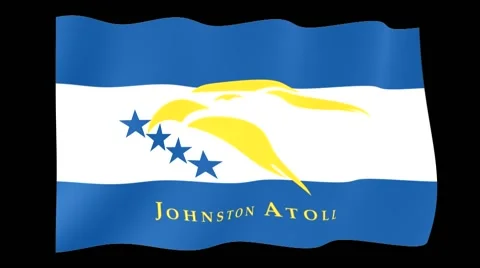Flag of Johnston Atoll.   Waving flag (PNG) computer animatie. Stock Footage 58758136