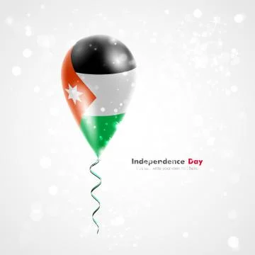 Flag of Jordan on balloon Stock Illustration