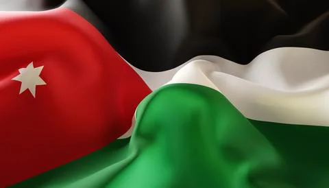 Flag of Jordan. Close-Up Stock Illustration