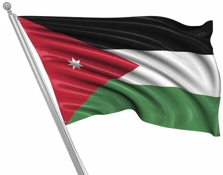 Flag of Jordan, This is a computer generated and 3d rendered image Illustrazione stock