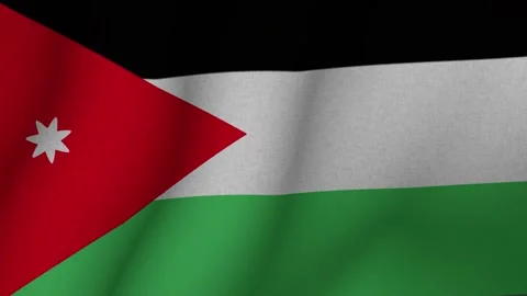 The flag of Jordan. The evolving 3d national flag of Jordan. 1080p HD animation Stock-Footage 272103084