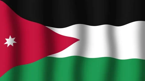 Flag of Jordan Stock Footage 175658107