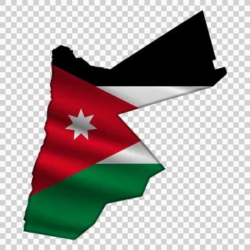 Flag Jordan in the form of a map 库存插图