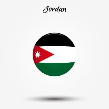 Flag of Jordan icon Stock Illustration