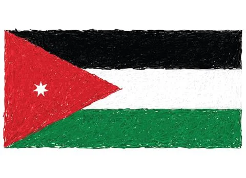 Flag of jordan Stock Illustration
