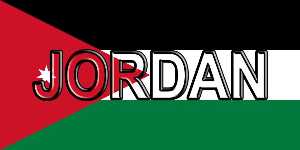 Flag of Jordan. Illustrazione stock