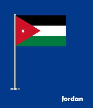 Flag Of Jordan, Jordan flag, National flag of Jordan. Table flag of Jordan. Stock Illustration