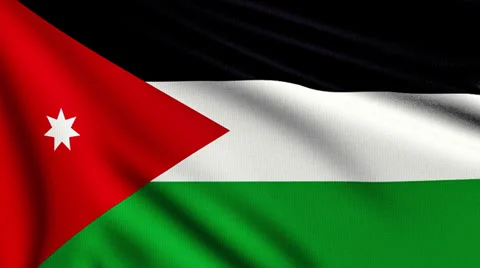 Flag of Jordan looping Stock Footage 33805991
