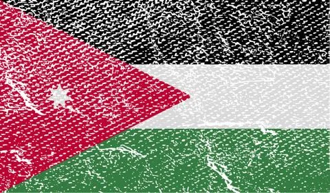 Flag of Jordan with old texture. Vector Stock Illustration