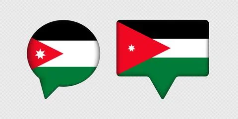 Flag of Jordan in speech bubble. Stock Illustration