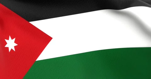 Flag of Jordan Waving 3D Animation Close up, 4K UHD 60 FPS Stock Footage 165519456