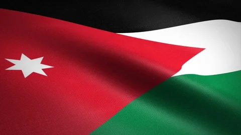 Flag of Jordan. Waving flag with highly detailed fabric texture seamless Stock-Footage 121940978