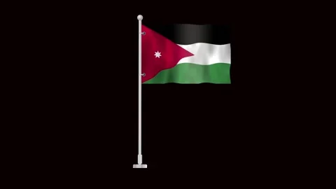 Flag of Jordan waving Stock Footage 320892117