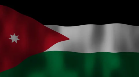 Flag of Jordan waving HD Stock Footage 36591611