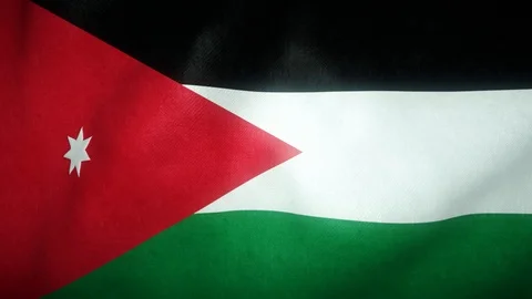 Flag of jordan waving in the wind Stock-Footage 125885650