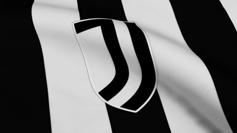 Flag with Juventus FC Logo Loop Stock Footage 219958657