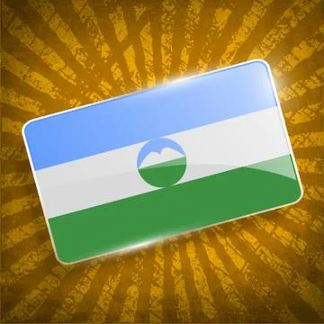 Flag of Kabardino-Balkaria with old texture. Vector Иллюстрация