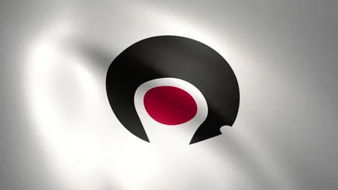 The Flag of Kagoshima Prefecture Waving in the Wind (CG | LOOP) Stock Footage 174573453