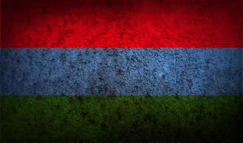 Flag of Karelia with old texture. Vector Stock Illustration