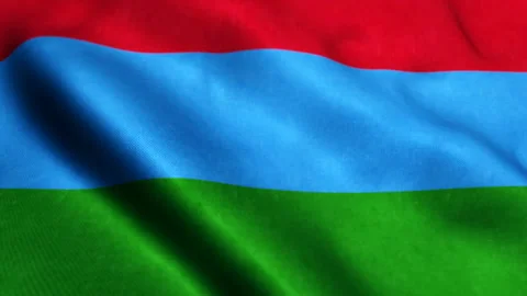 Flag Of Karelia Waving On Flagpole In The Wind - Seamless Looping Stock Footage 221878960