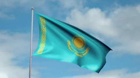 Flag of Kazakhstan 動画素材 443056