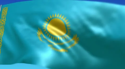 Flag of Kazakhstan Stock Footage 10809071