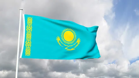 Flag of Kazakhstan Stock Footage 22518220