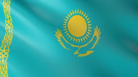 Flag of Kazakhstan Stock Footage 151368323