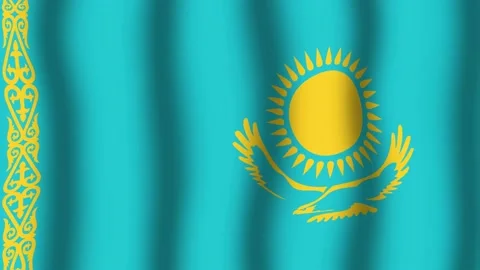 Flag of Kazakhstan Stock Footage 175803369