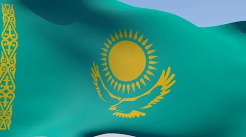 Flag of Kazakhstan HD Stock Footage 14438604