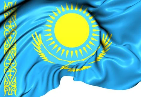Flag of kazakhstan Stock Illustration