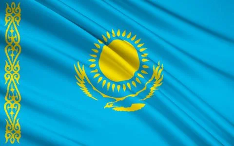 Flag of Kazakhstan Stock Illustration