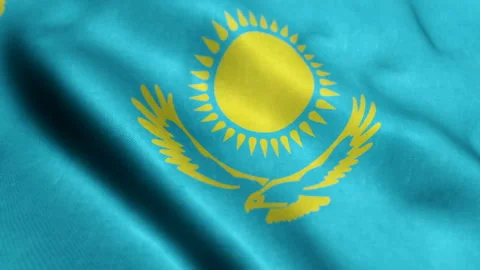 Flag of Kazakhstan - Seamless loop Видео 221879045