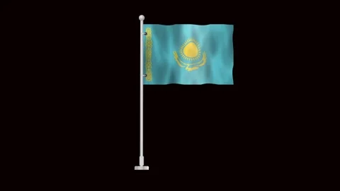 Flag of Kazakhstan waving Stock Footage 320892201