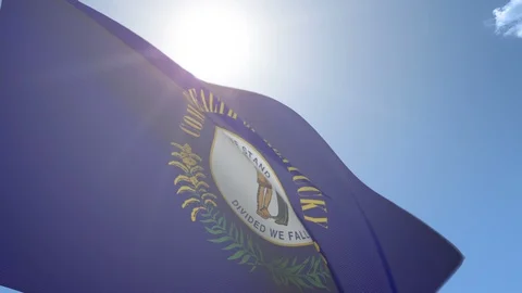 Flag of Kentucky Waving in the Wind Stock-Footage 95815155