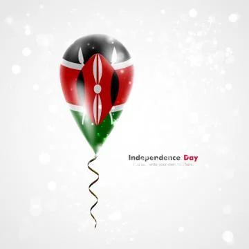 Flag of Kenya on balloon Stock Illustration