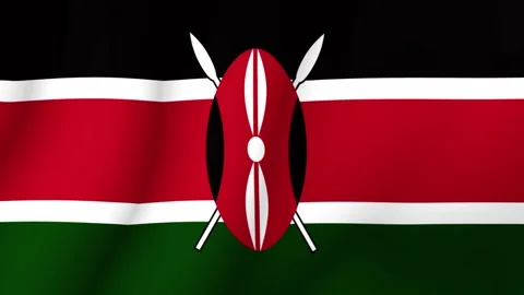 The flag of Kenya. The evolving national flag of Kenya in 3d. HD 1080p animation Stock-Footage 275886916