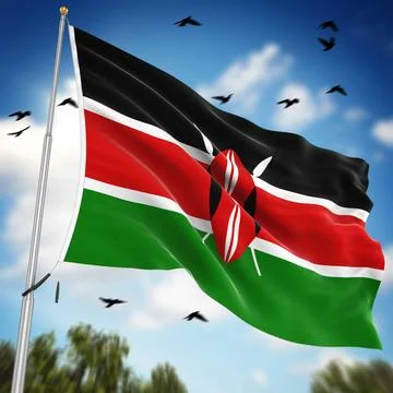 Flag of Kenya Flag of Kenya , This is a computer generated and 3d rendered... Stock Photos