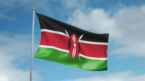 Flag of Kenya 스톡 동영상 435414