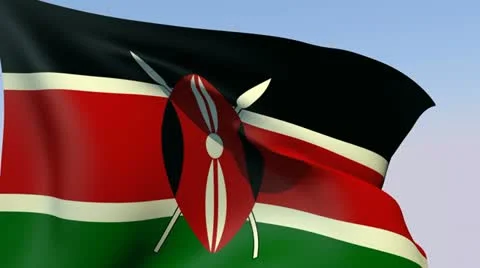 Flag of Kenya HD Stock Footage 14443788
