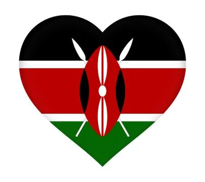 Flag of  Kenya Heart Illustrazione stock