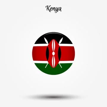 Flag of Kenya icon Stock Illustration