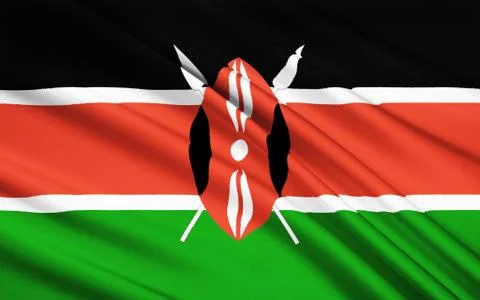 Flag of Kenya, Nairobi Stock Illustration