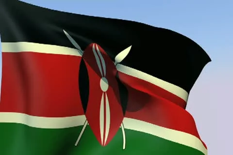Flag of Kenya NTSC Stock Footage 14445015