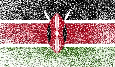 Flag of Kenya with old texture. Vector Illustrazione stock