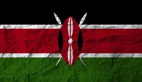 Flag of Kenya with old texture. Vector Illustrazione stock