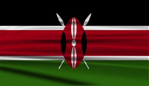 Flag of Kenya with old texture. Vector Stock Illustration