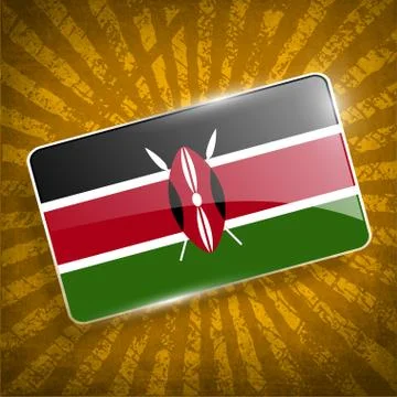 Flag of Kenya with old texture. Vector Illustrazione stock
