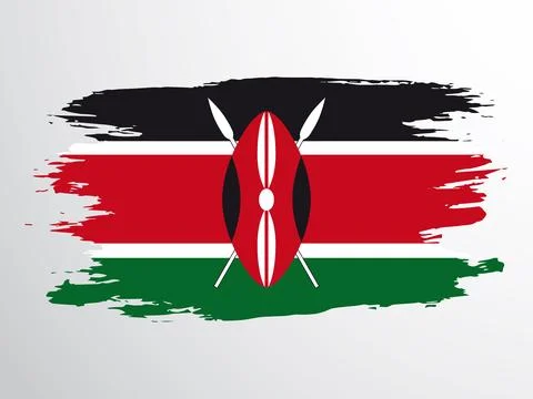 Flag of Kenya painted with a brush Stock Illustration