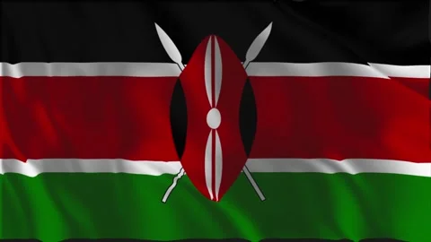 Flag of Kenya waving slowly Stock-Footage 338202527
